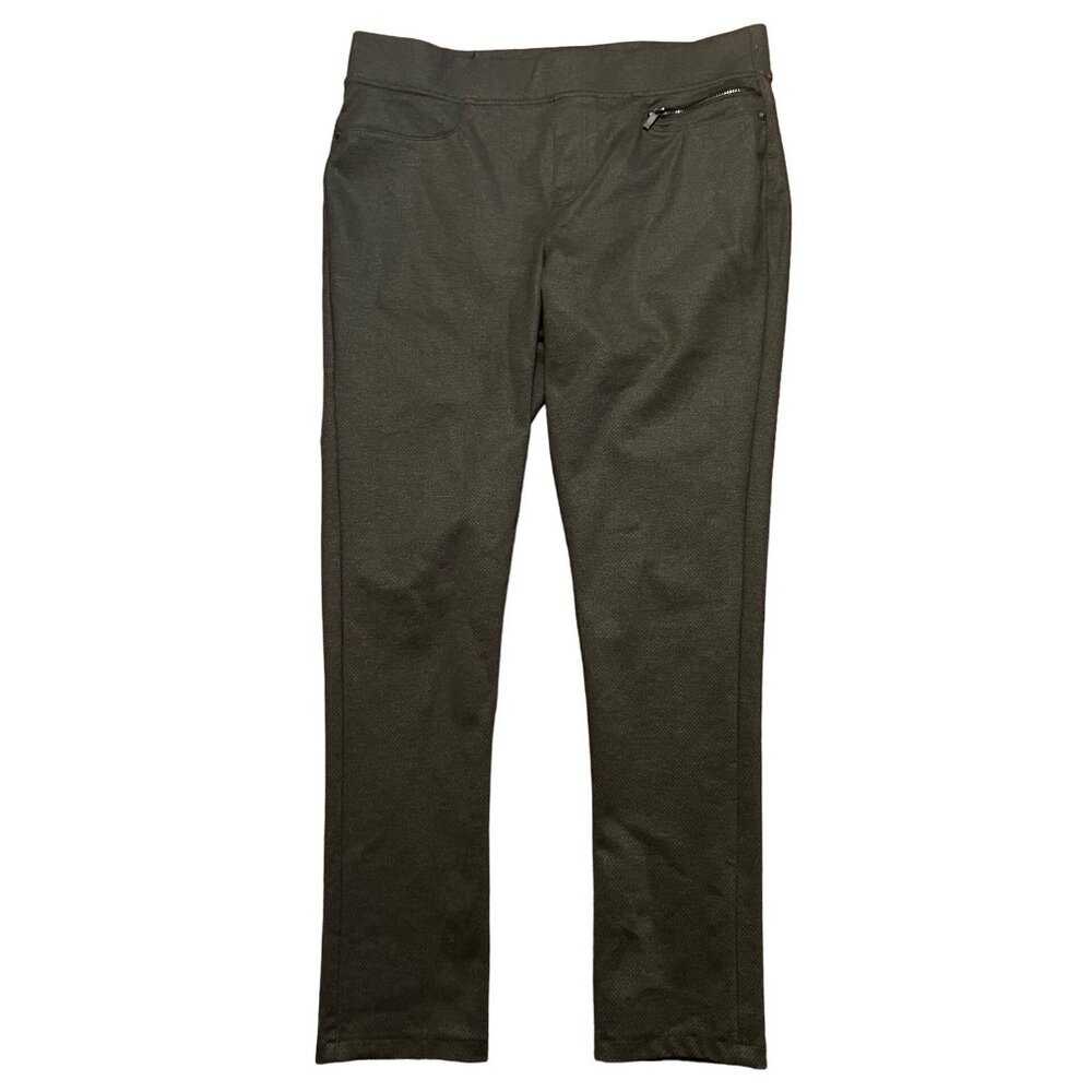 DKNY Jeans women's pull on black pants Large, high rise, pockets, some stretch